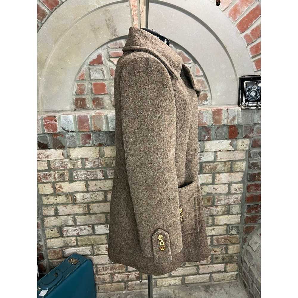 coat double breasted wool brown oversized collar … - image 11