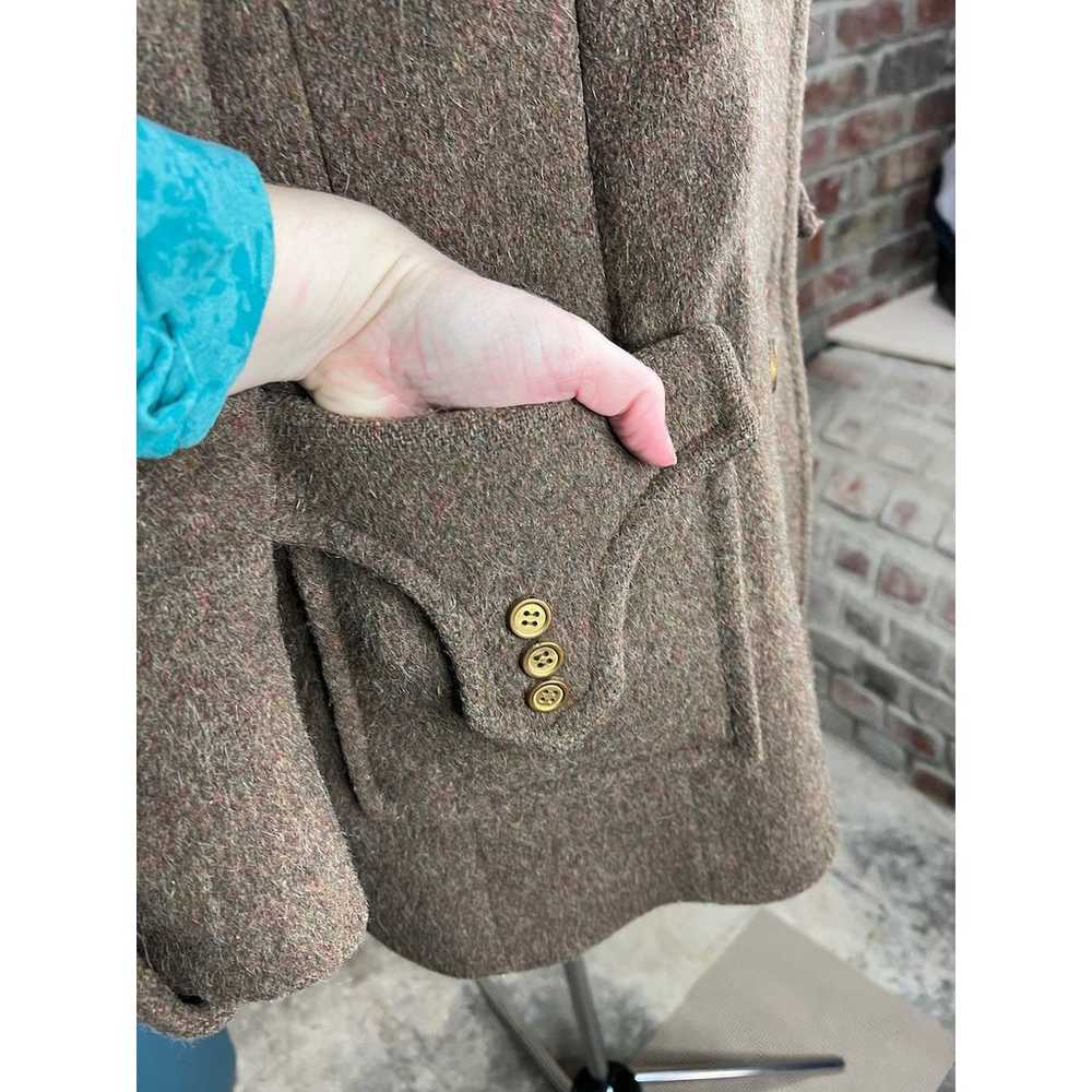 coat double breasted wool brown oversized collar … - image 7