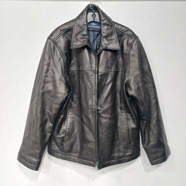 Dockers Men's Soft Long Black Leather Full Zip Ja… - image 1