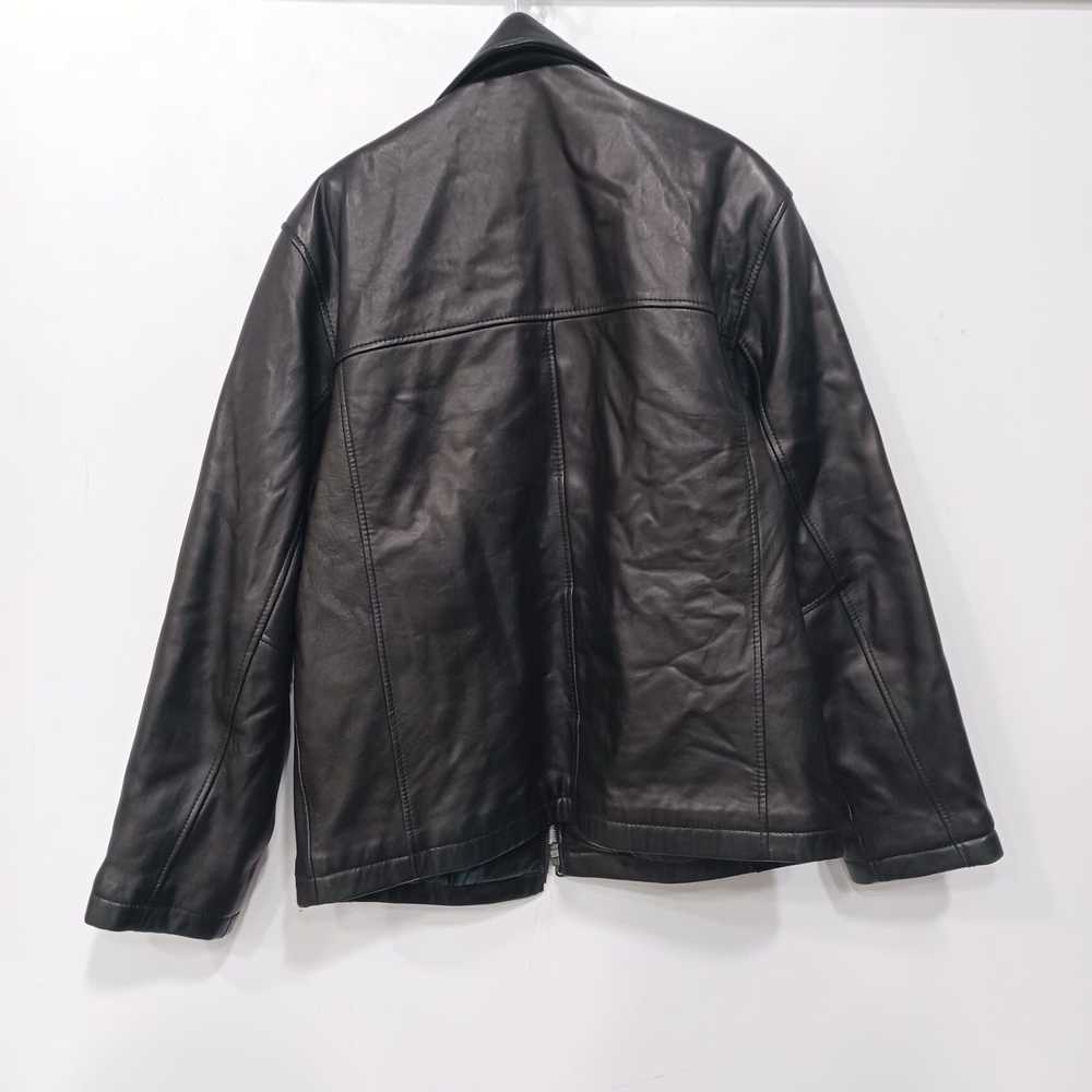 Dockers Men's Soft Long Black Leather Full Zip Ja… - image 2