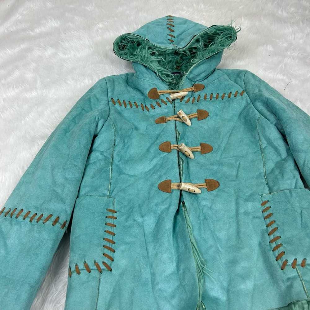 Italian Vintage Blue afghan coat size XS - image 3