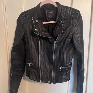 Zara trafaluc authentic leather moto jacket
