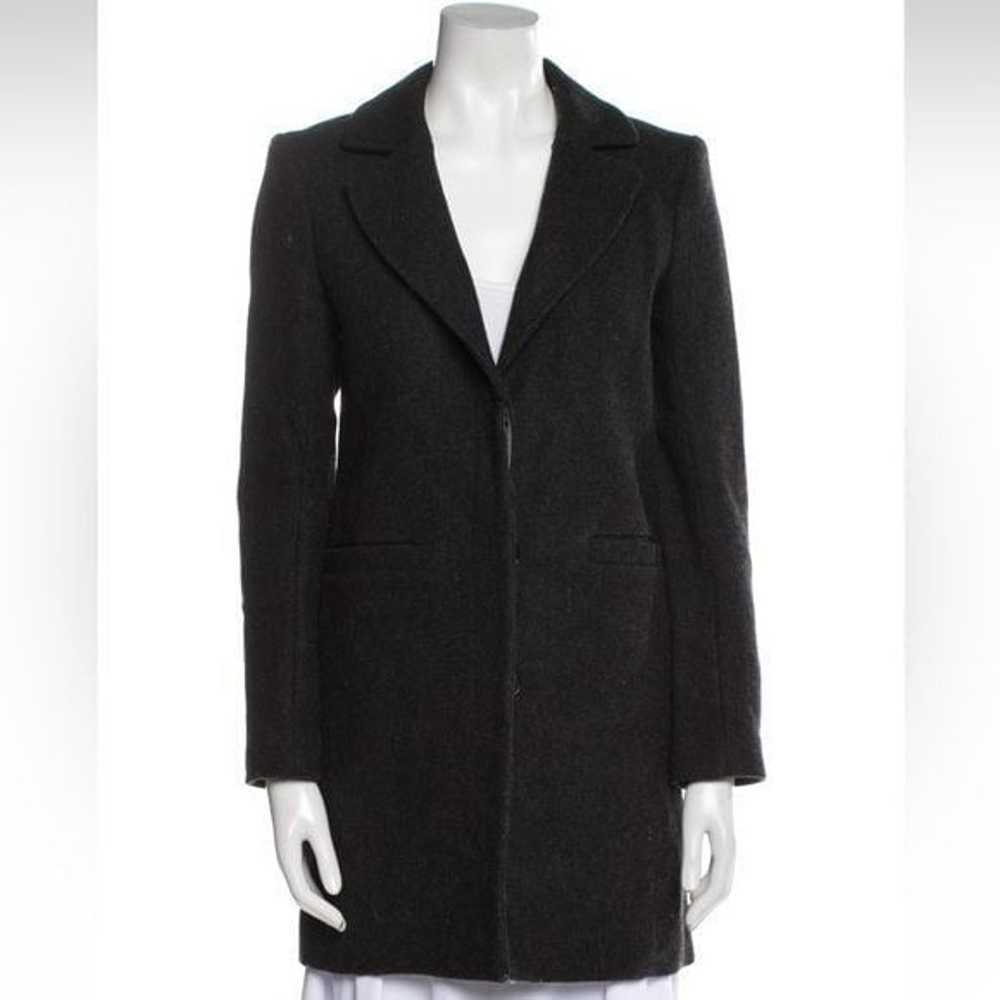 MAJE virgin Wool Cashmere Coat with Leather Waist… - image 1