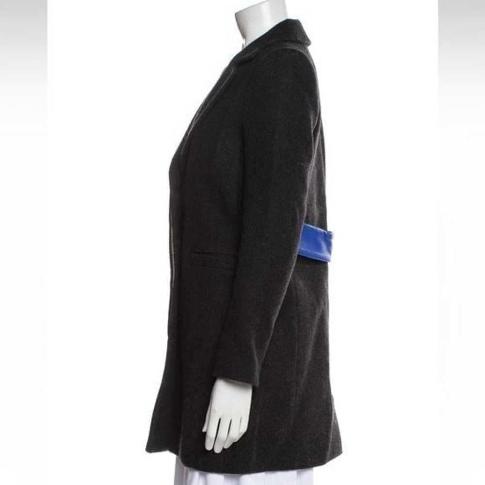 MAJE virgin Wool Cashmere Coat with Leather Waist… - image 2
