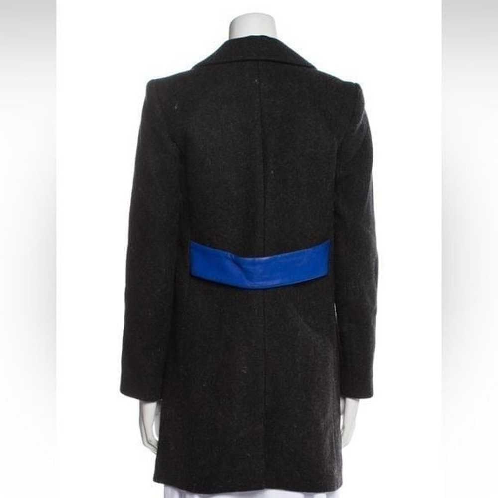 MAJE virgin Wool Cashmere Coat with Leather Waist… - image 3
