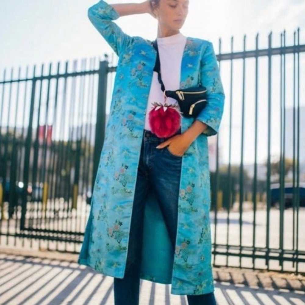 Free People Multicolor Oriental Kimono Duster Emb… - image 4