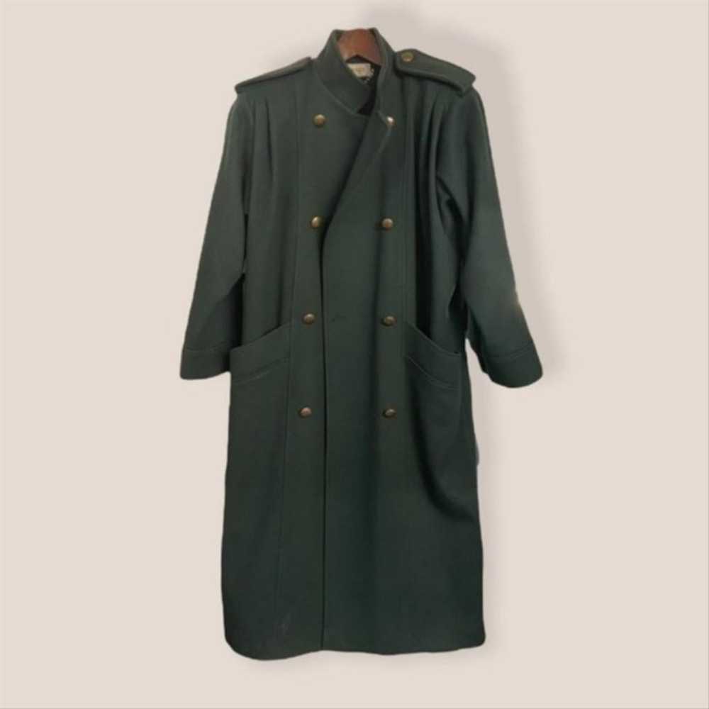 Vintage Green Military La Vogue Coat Size 14 (L) - image 2