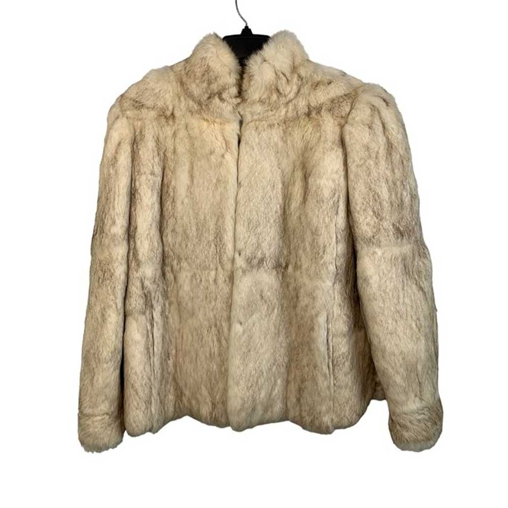 Womens Rabbit Fur Coat Vintage Size Large EUC 674… - image 1