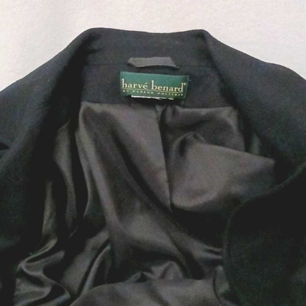 Harve Bernard WOOL Long Coat Sz L BLACK NAVY Luxu… - image 12