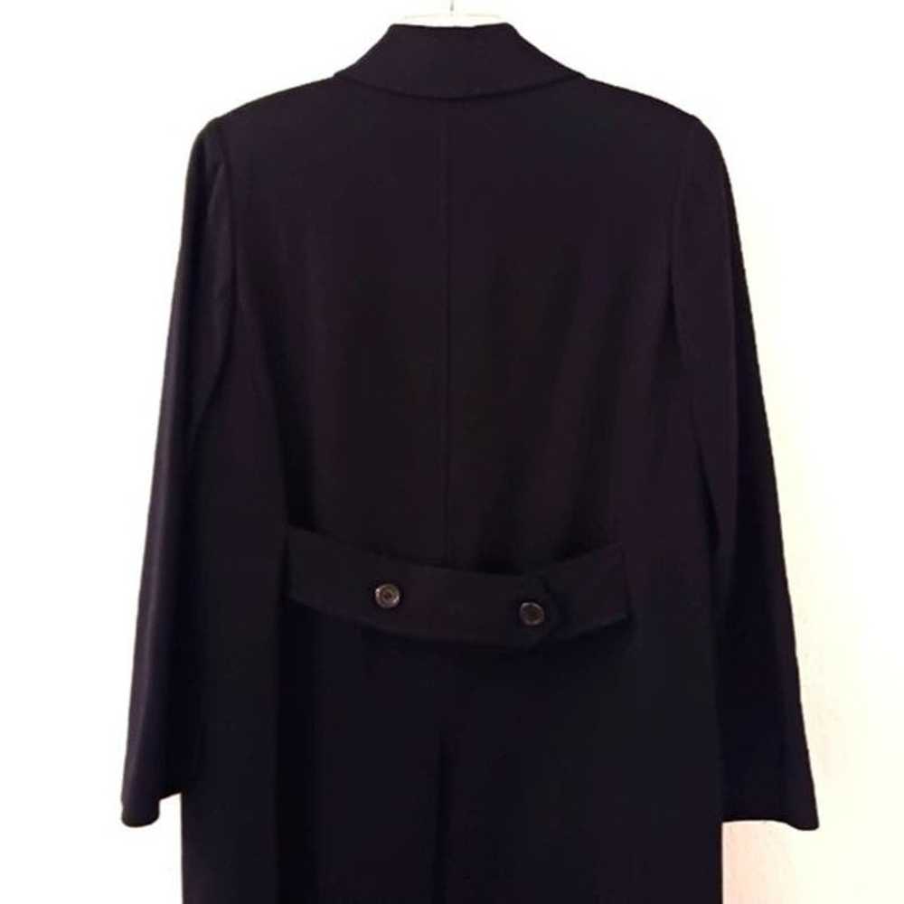 Harve Bernard WOOL Long Coat Sz L BLACK NAVY Luxu… - image 9