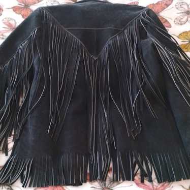 leather fringe jacket (vintage)