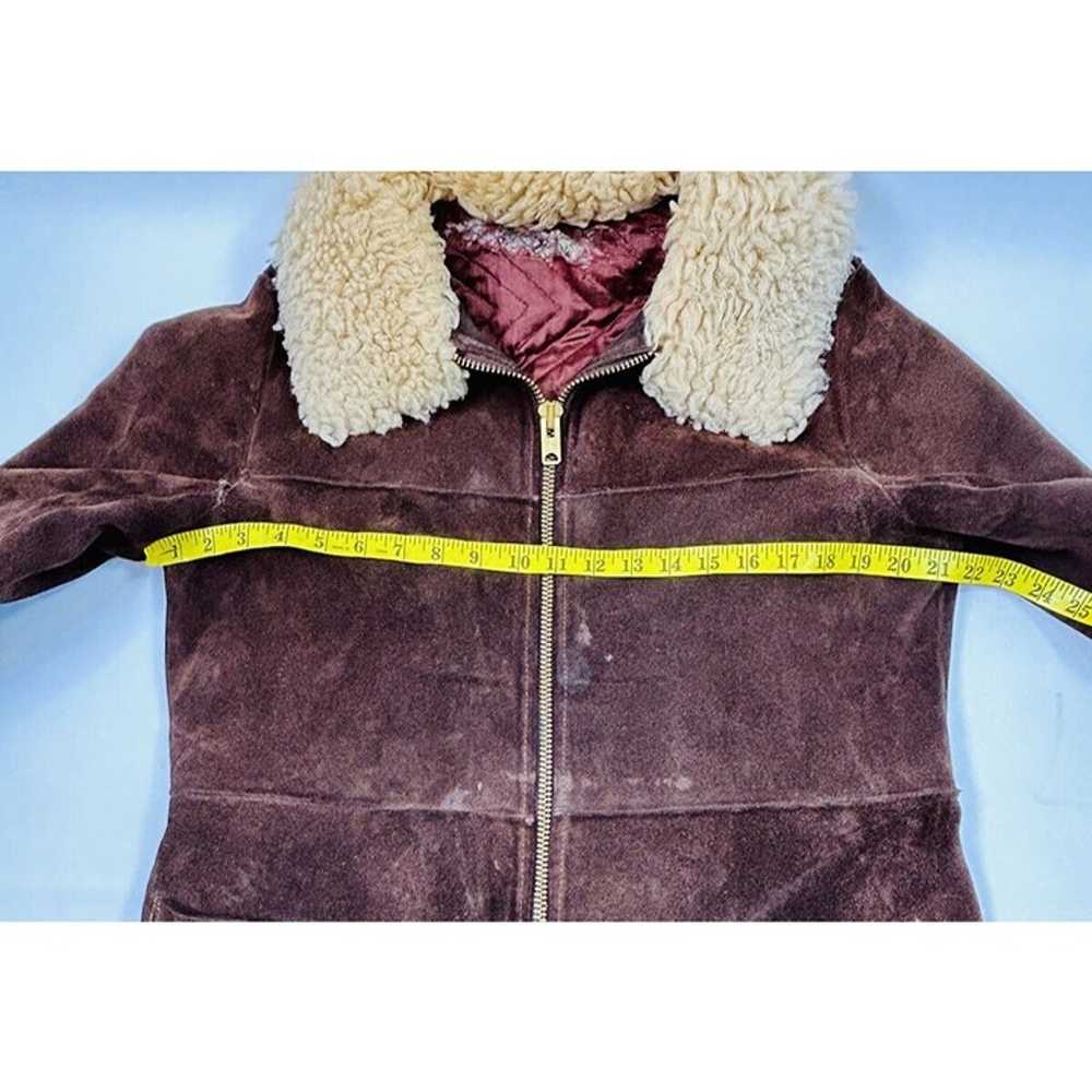 Vintage 1970s Womens 16 Sherpa Fleece Collar Sued… - image 7