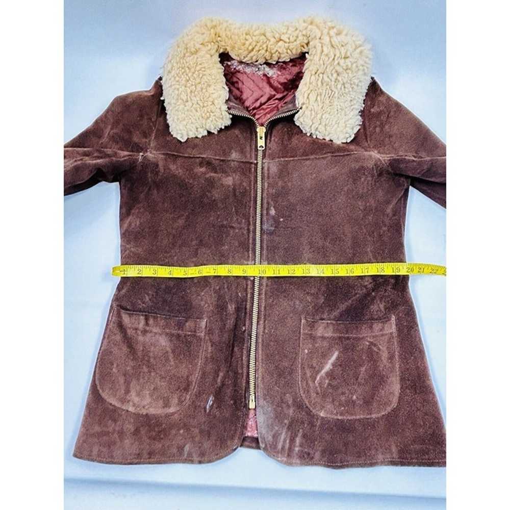 Vintage 1970s Womens 16 Sherpa Fleece Collar Sued… - image 8