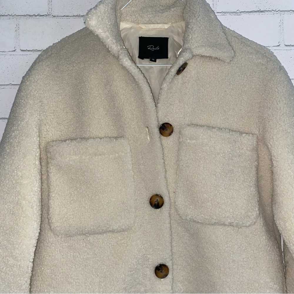 Rails $348 Connie Ivory Sherpa Jacket Shirt Shack… - image 5