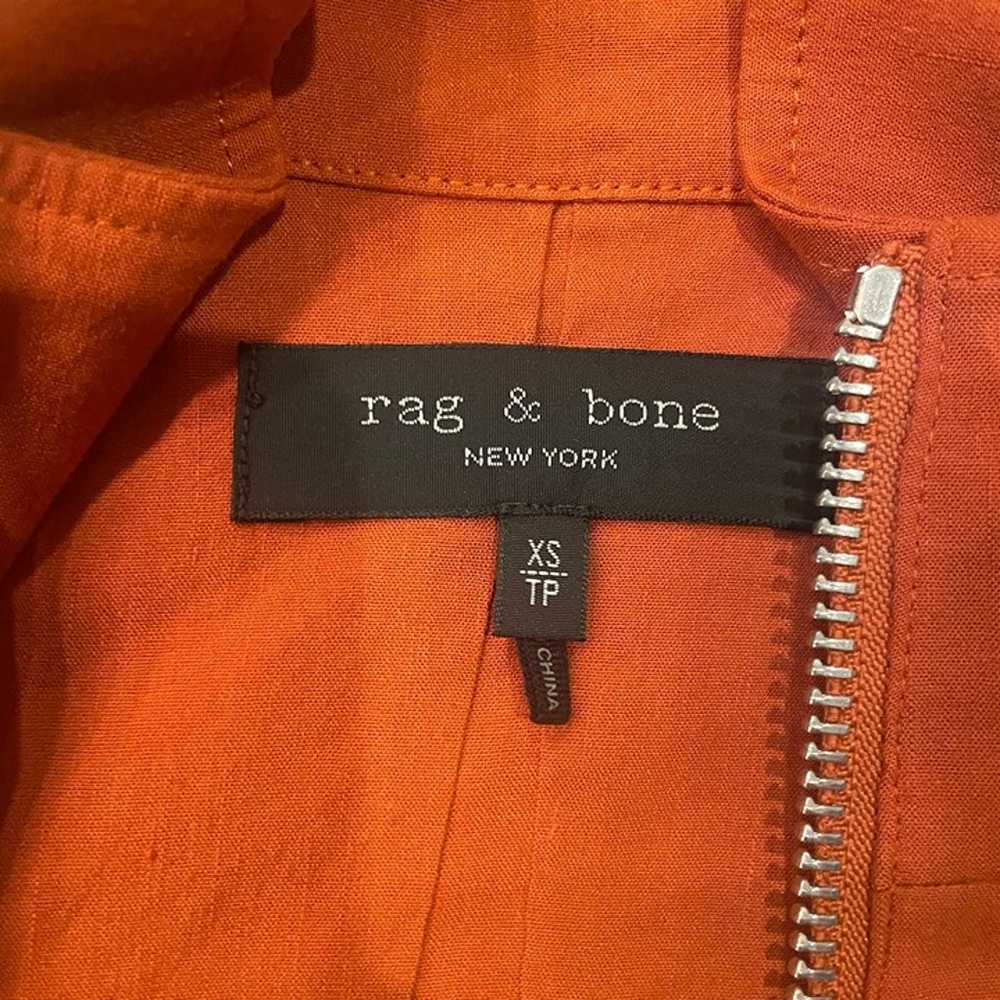 Rag & Bone Cropped Linen Field Jacket Rust - image 6