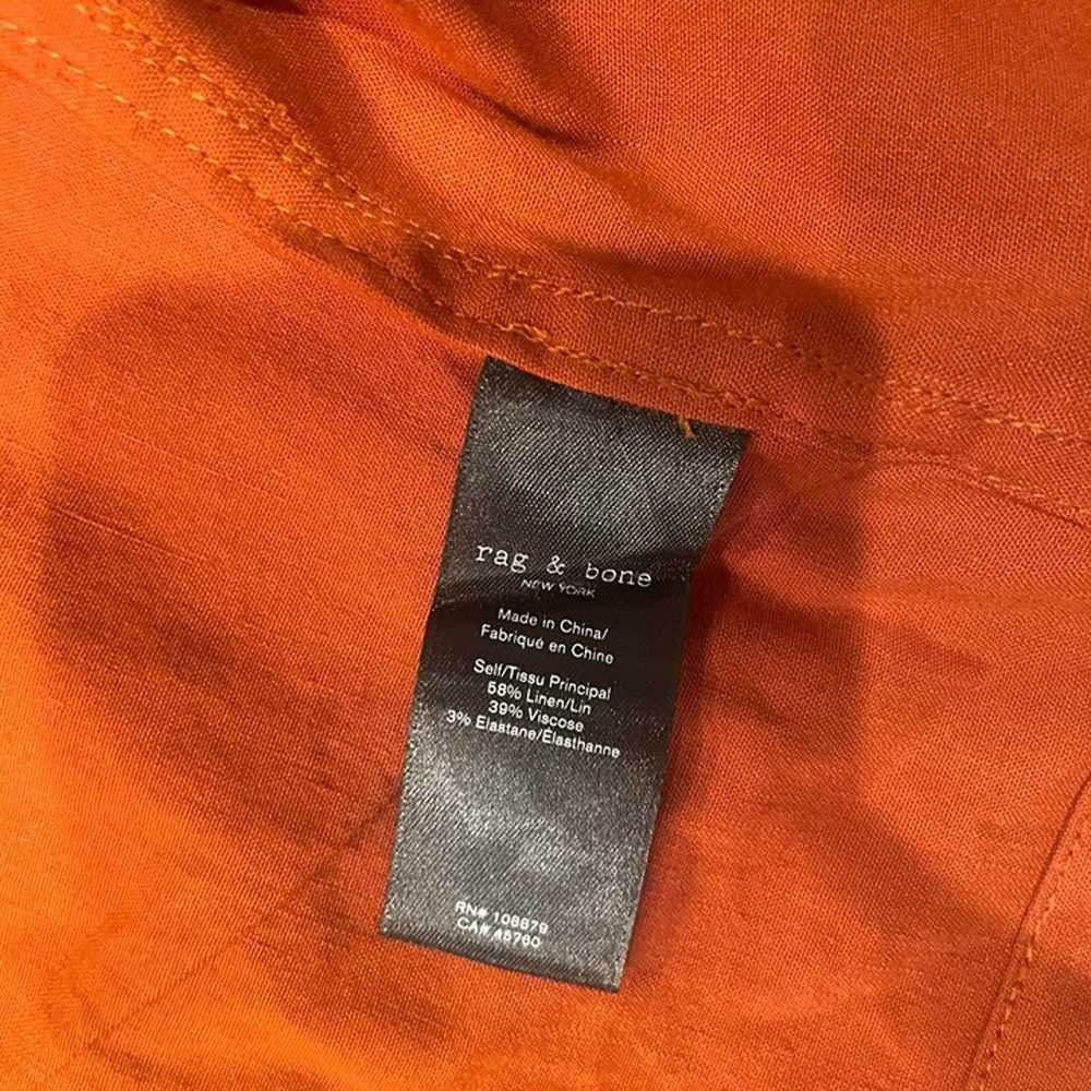 Rag & Bone Cropped Linen Field Jacket Rust - image 7