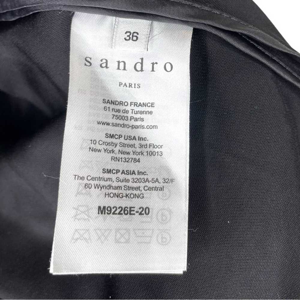Sandro Paris Black Viscose Belted Trench Coat - E… - image 9