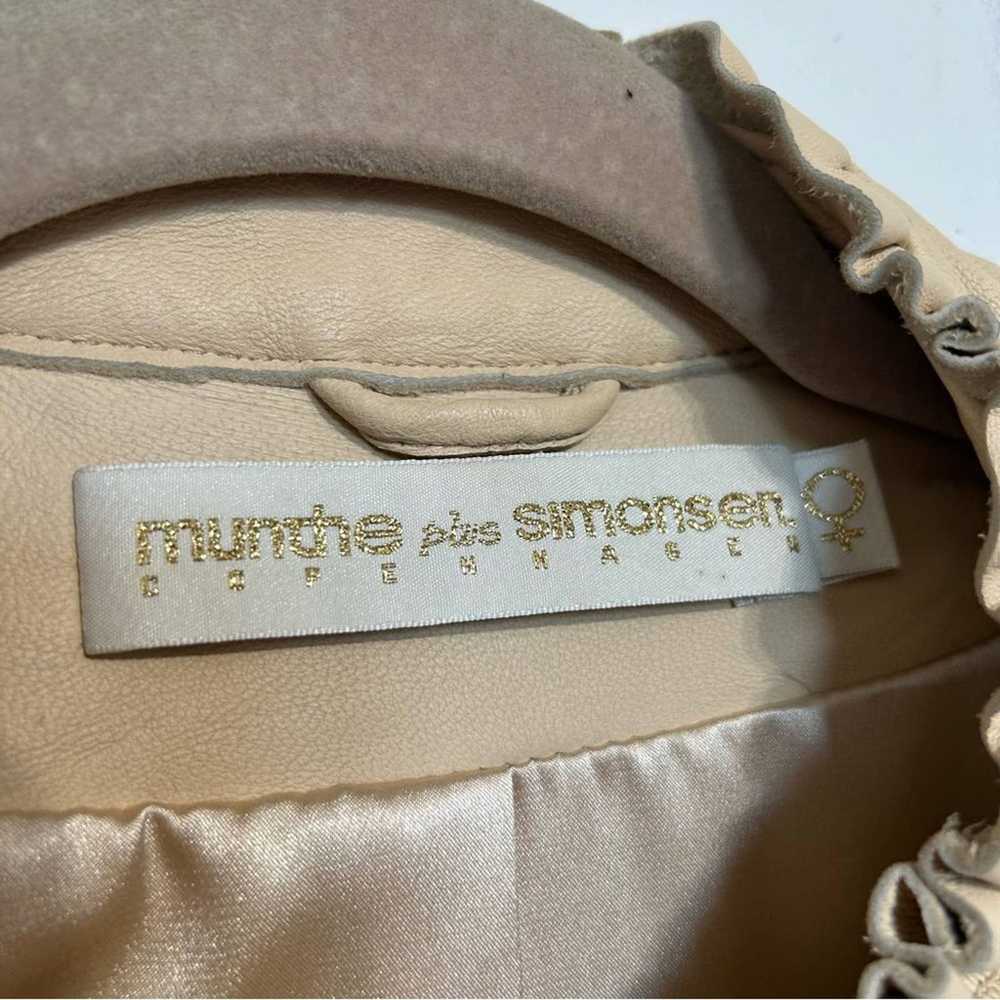 Munthe plus Simonsen Leather Jacket Sz 6 Cream - image 10