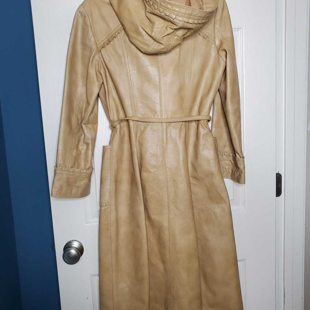 Very rare vintage hooded leather coat - image 2