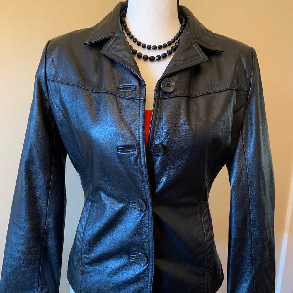 Vintage Wilson’s Black Leather Jacket With Taggin… - image 1