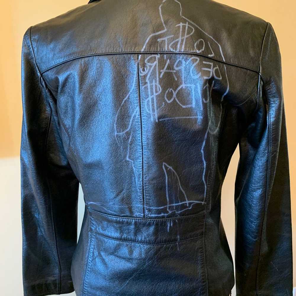 Vintage Wilson’s Black Leather Jacket With Taggin… - image 2