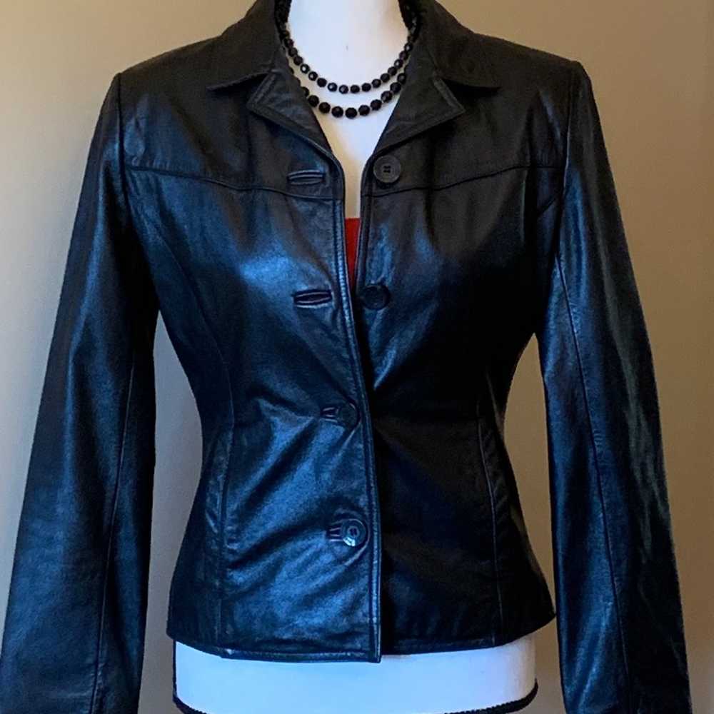 Vintage Wilson’s Black Leather Jacket With Taggin… - image 3