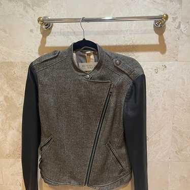 Burberry Brit tweed and leather Moto jacket