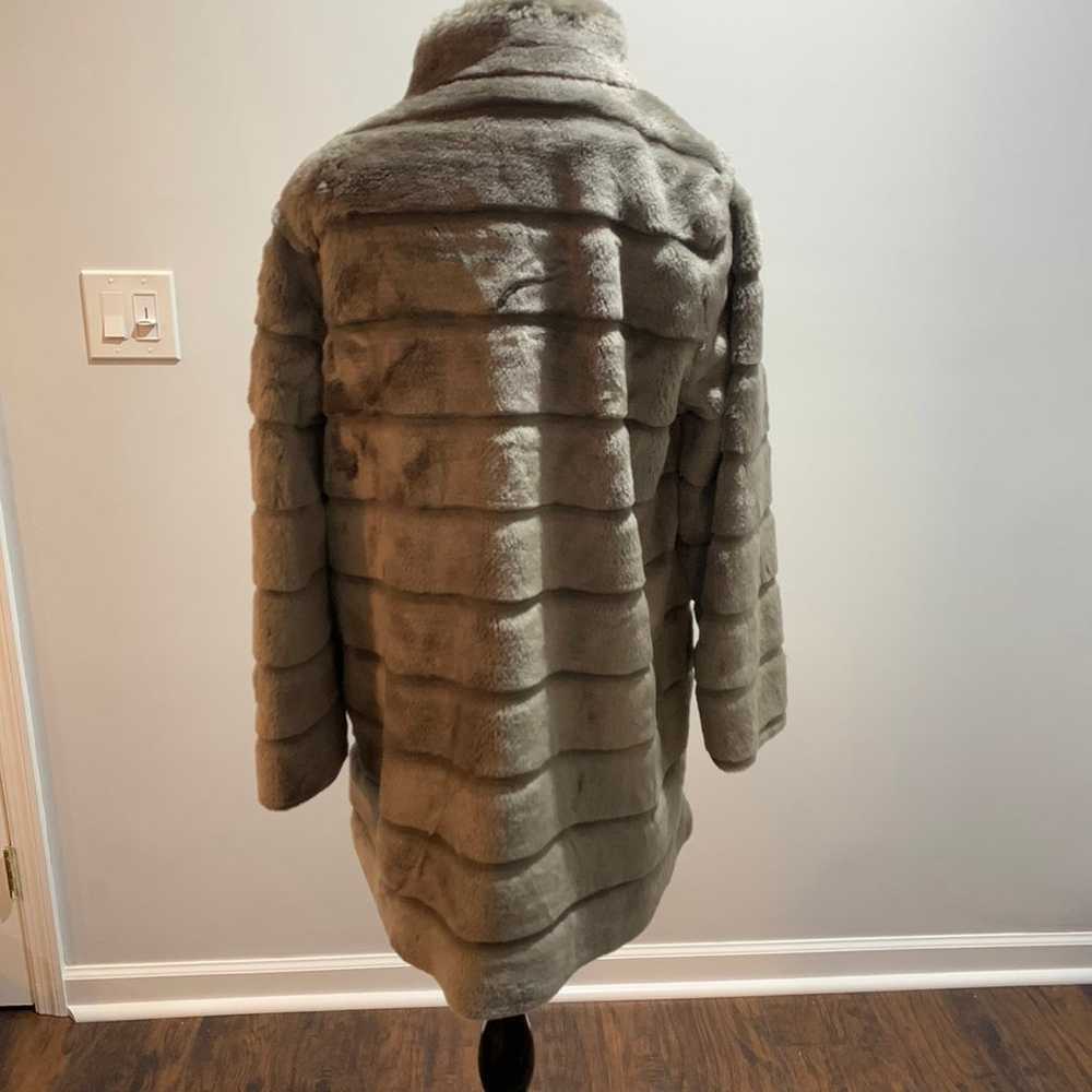 Basler Taupe Faux fur coat grey greige 38 size 8 … - image 5