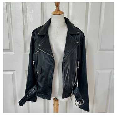Vintage leather motorcycle jacket