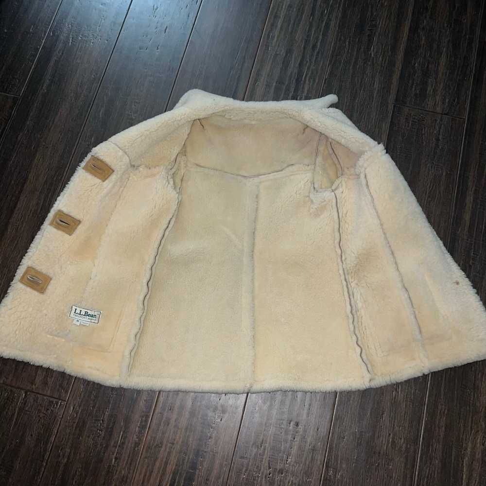 Vtg 70’s LL Bean Leather Suede Shearling Ranch Ja… - image 7