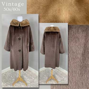 Vintage 50s 60s Coat Mohair Fur MidCentury Mrs Mai