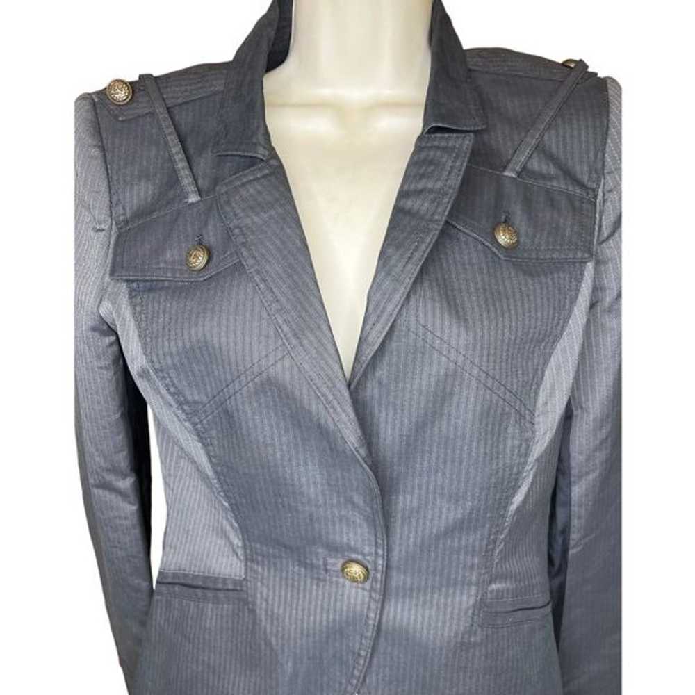 Just Cavalli Made in Italy Grey Striped Military … - image 2