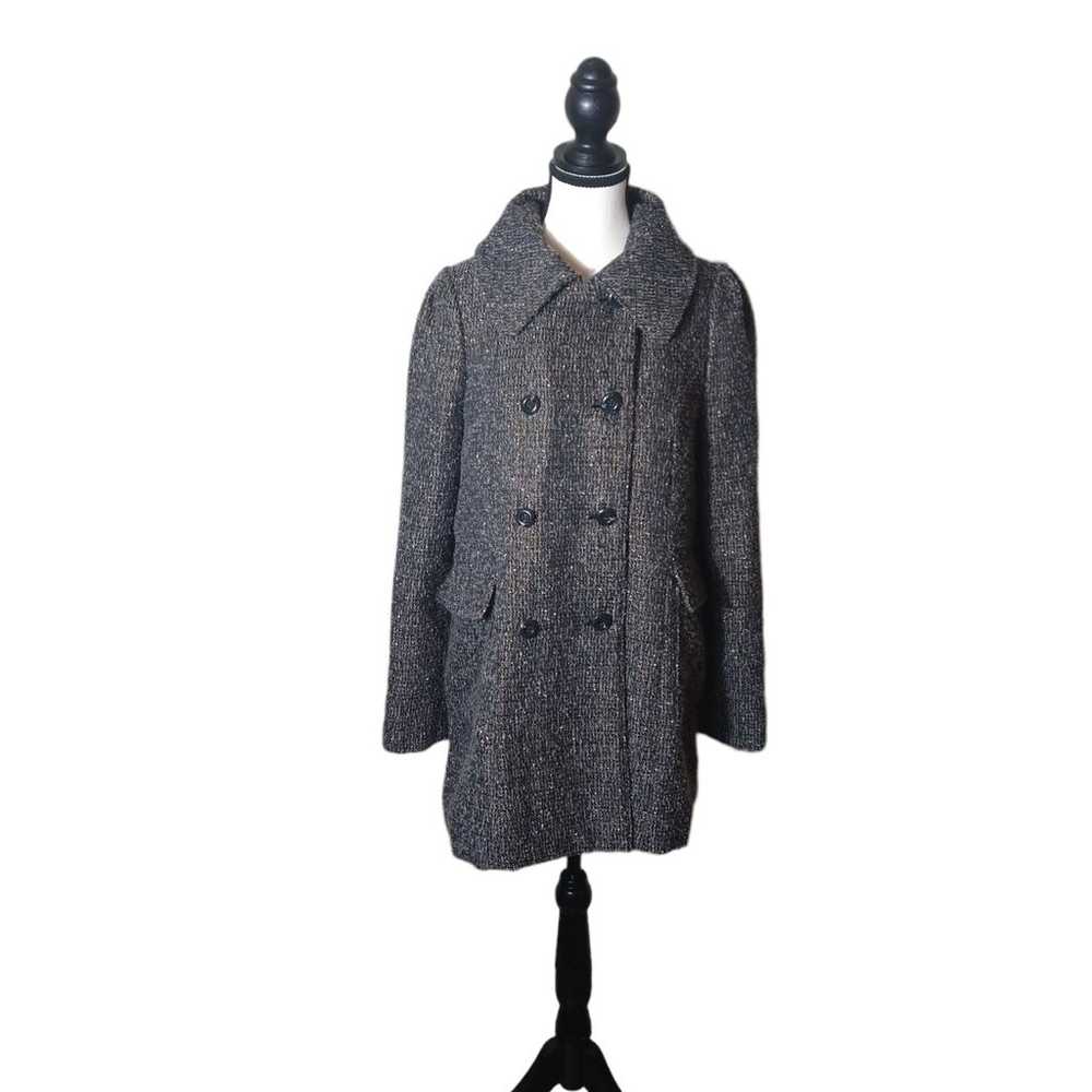 Alice + Olivia wool blend metallic tweed pea coat… - image 2
