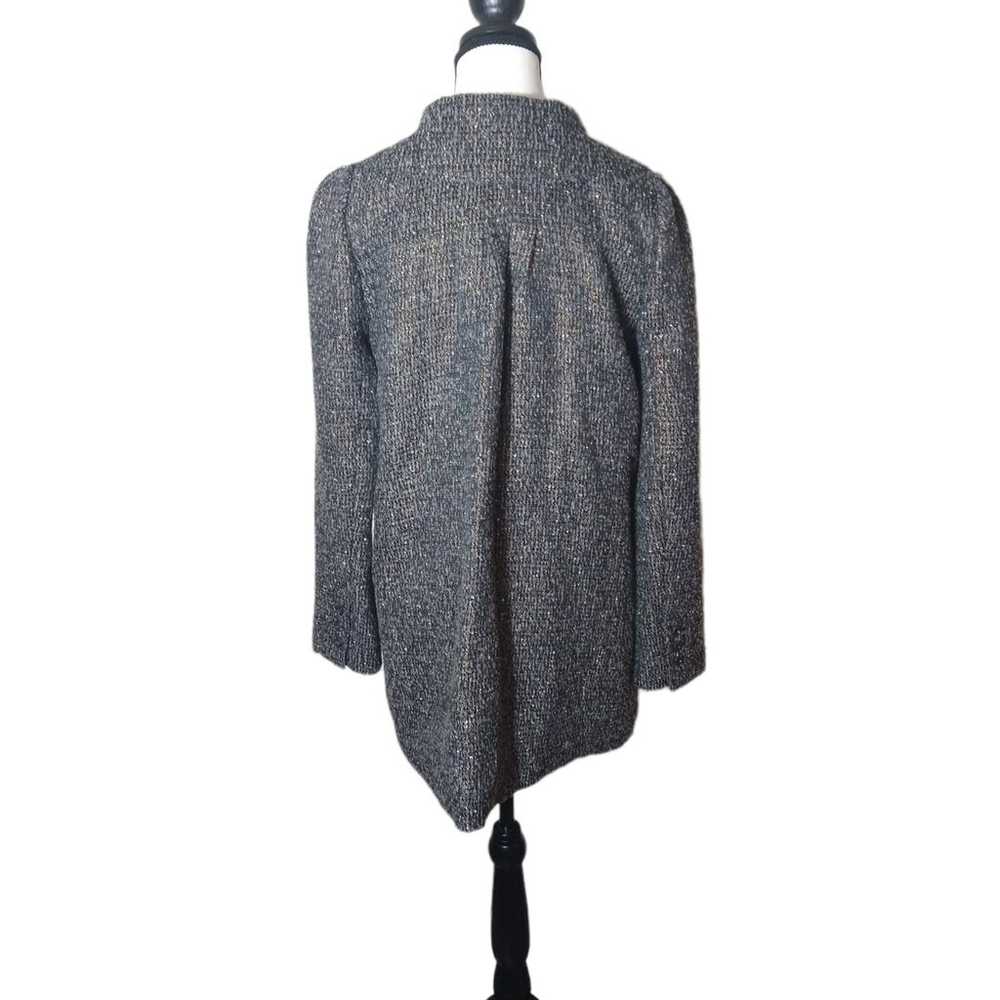 Alice + Olivia wool blend metallic tweed pea coat… - image 3