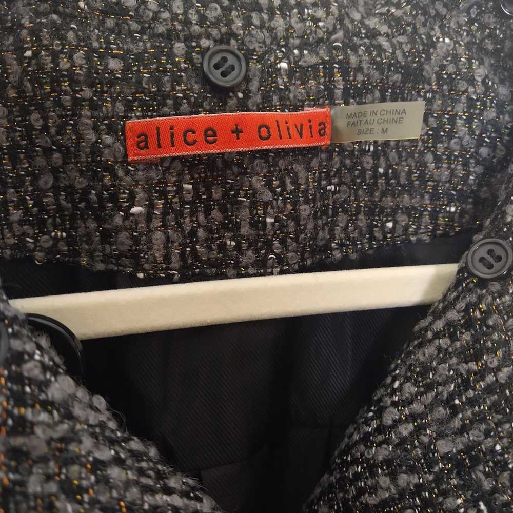 Alice + Olivia wool blend metallic tweed pea coat… - image 7