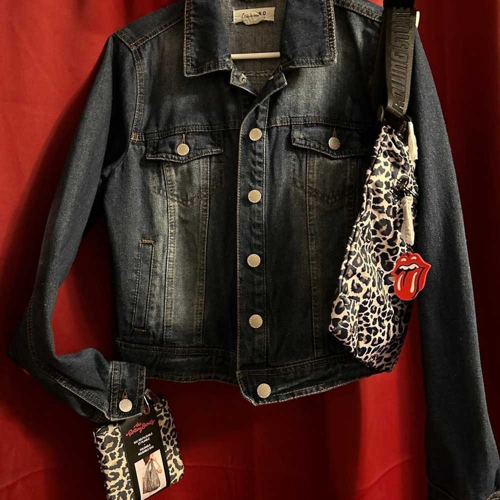 Denim Jacket w/ Rolling Stones Logo & 2 Rolling S… - image 2