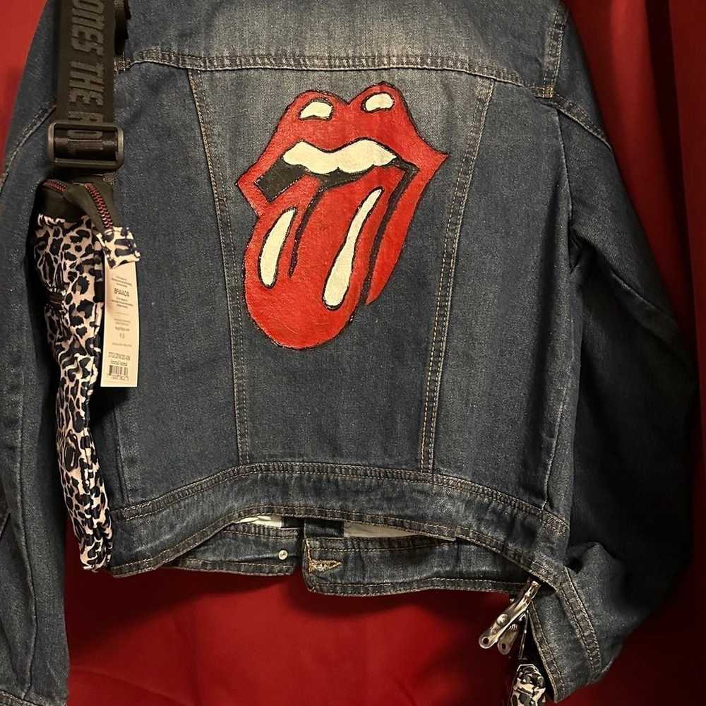 Denim Jacket w/ Rolling Stones Logo & 2 Rolling S… - image 5