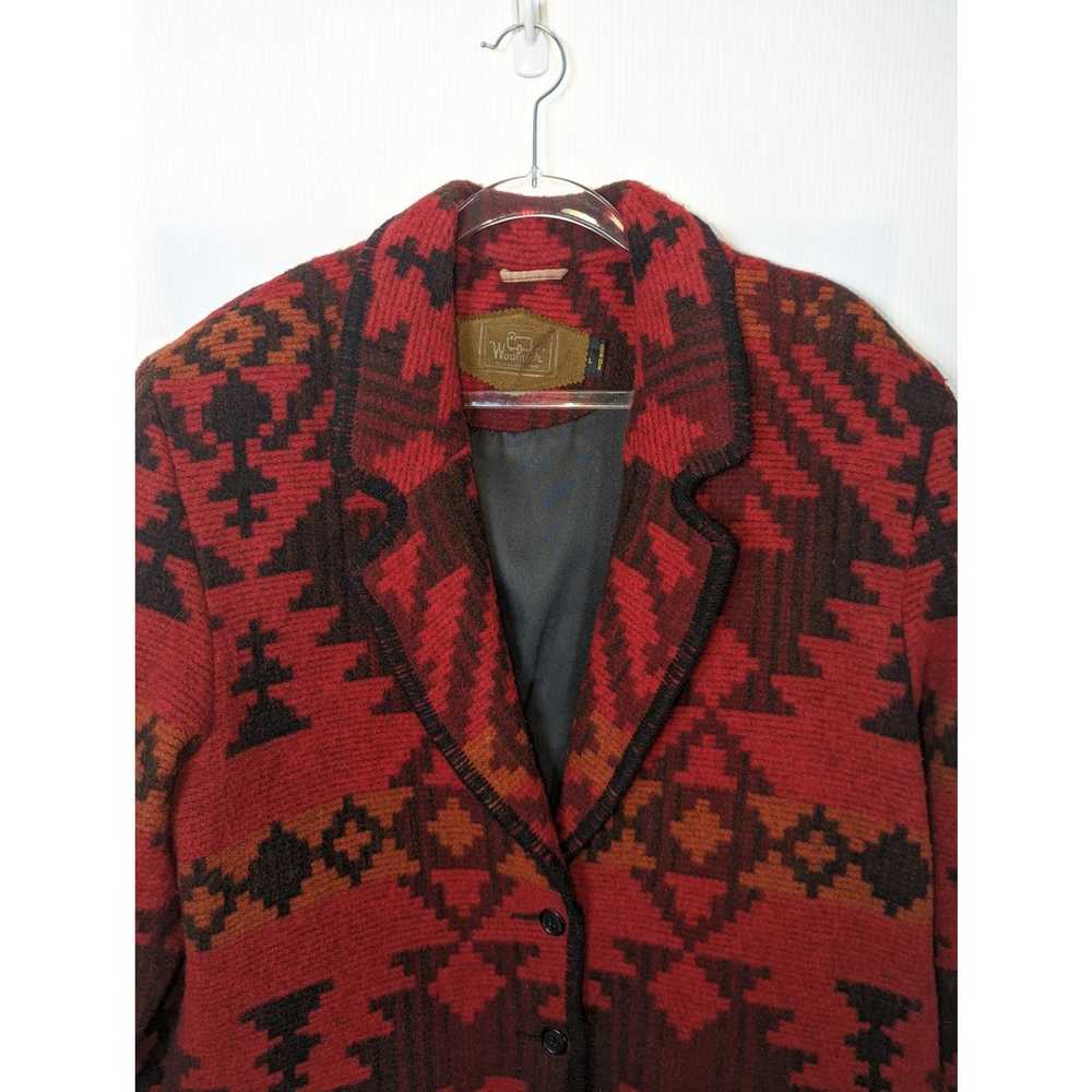 Vintage Woolrich Wool Blanket Coat Mid Length Red… - image 3