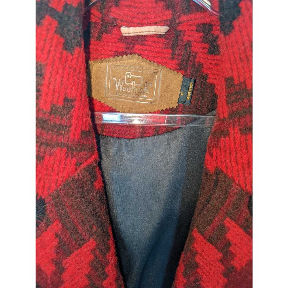 Vintage Woolrich Wool Blanket Coat Mid Length Red… - image 4