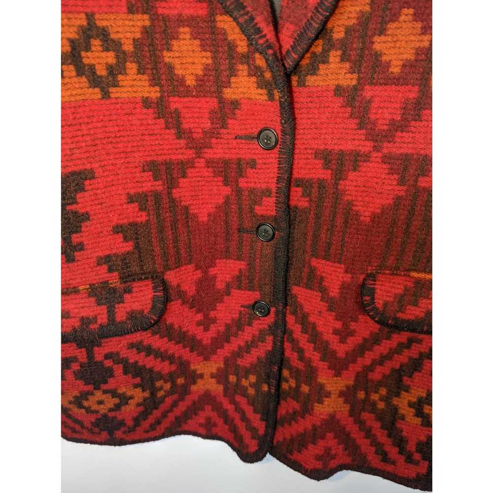 Vintage Woolrich Wool Blanket Coat Mid Length Red… - image 6