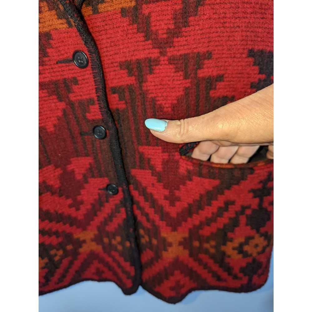 Vintage Woolrich Wool Blanket Coat Mid Length Red… - image 7