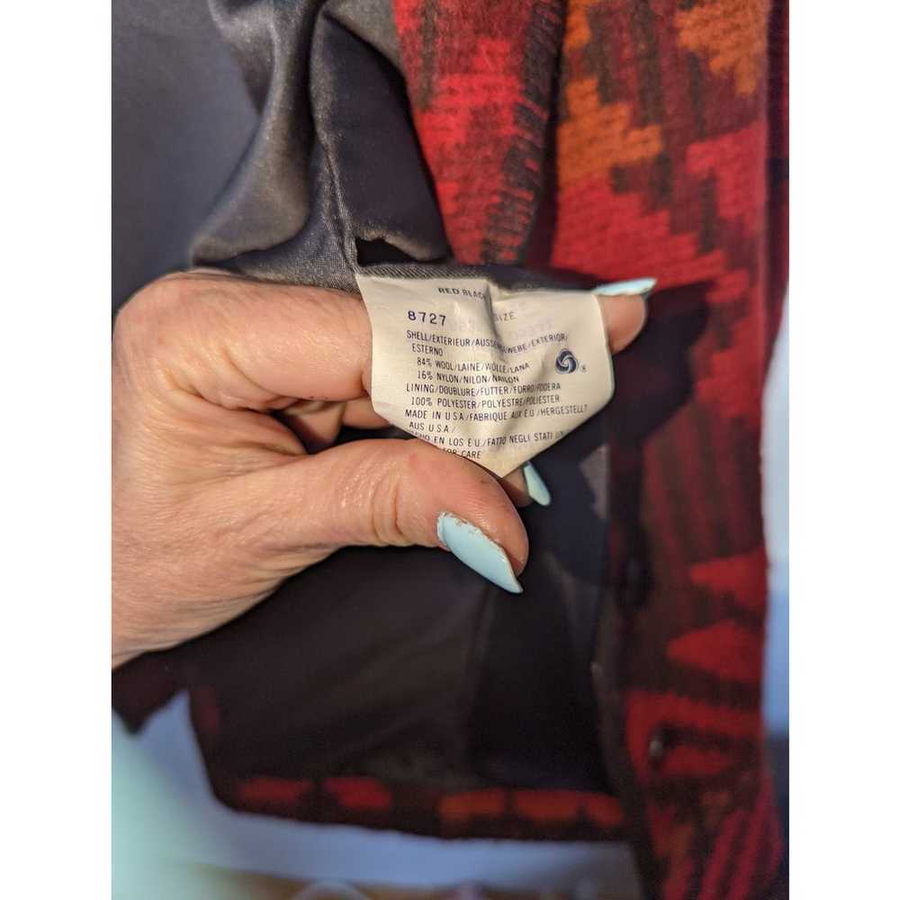Vintage Woolrich Wool Blanket Coat Mid Length Red… - image 9
