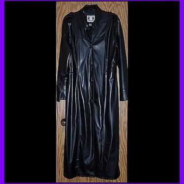 RAVE 4 REAL long black goth vegan leather coat