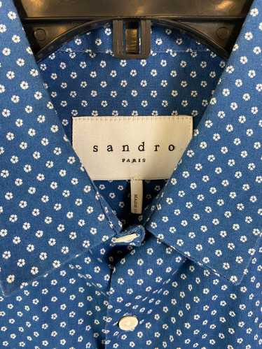 Sandro Men Blue Long Sleeve Button Up L