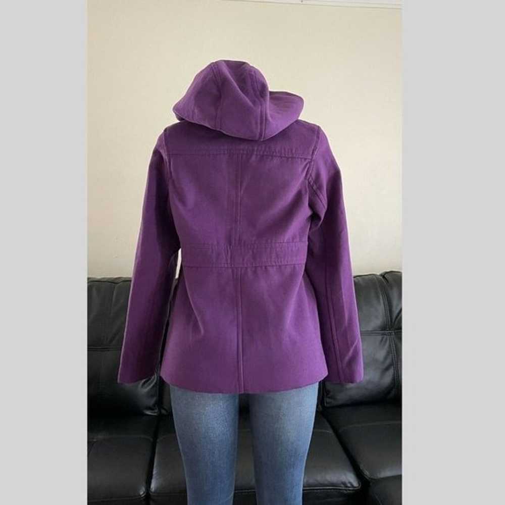 Purple Womens Ladies Teens Hooded Toggle Pea Coat… - image 1