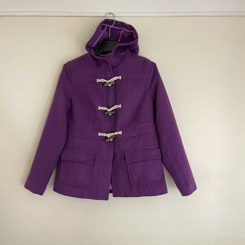Purple Womens Ladies Teens Hooded Toggle Pea Coat… - image 3