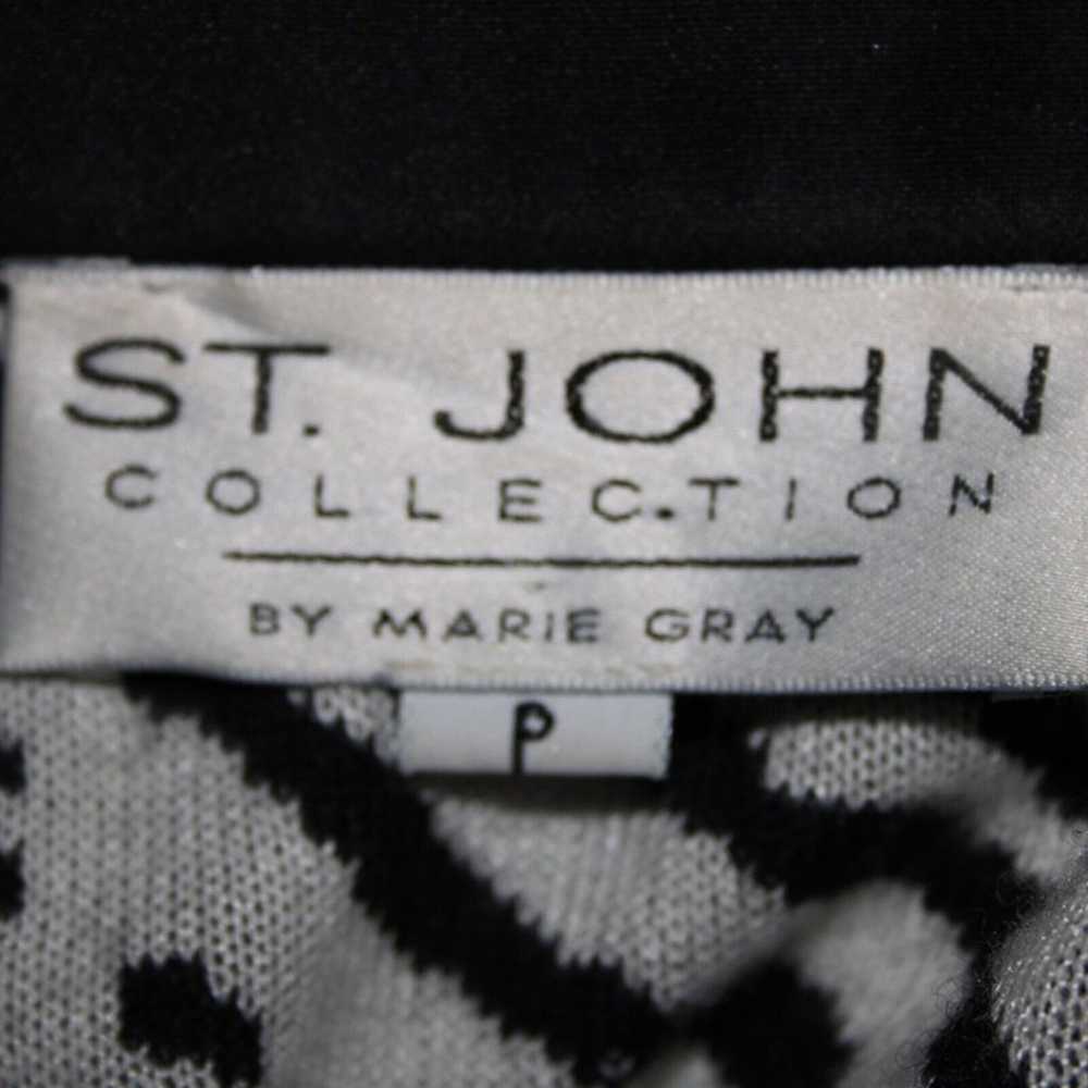 St John Collection Sz P Black White Animal Print … - image 7