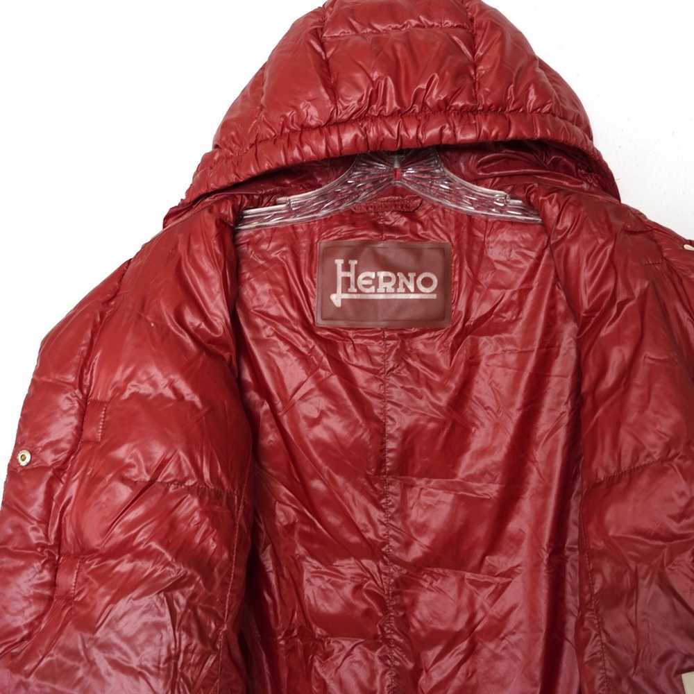 HERNO Polyamide Red Hooded Lightweight Down Jacke… - image 3