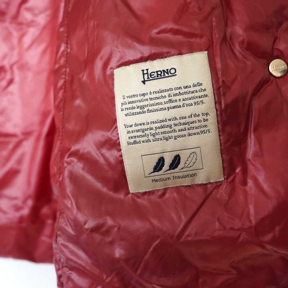 HERNO Polyamide Red Hooded Lightweight Down Jacke… - image 4