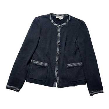 St. John Collection Buttoned Jacket, Navy White, s